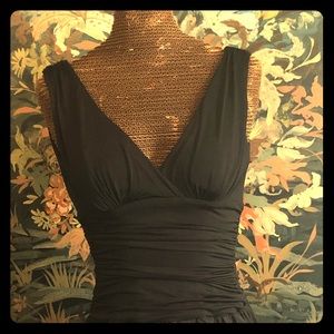 Little black dress with inset Ruched waste.